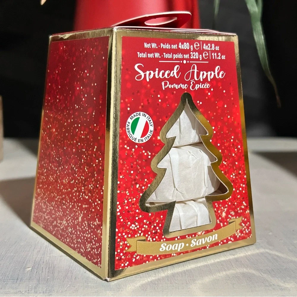Spiced Apple scented Soap 4pk stocking stuffer Made in Italy